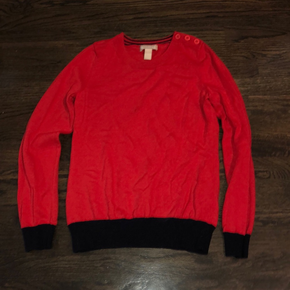 Banana Republic- Red and Navy Sweater